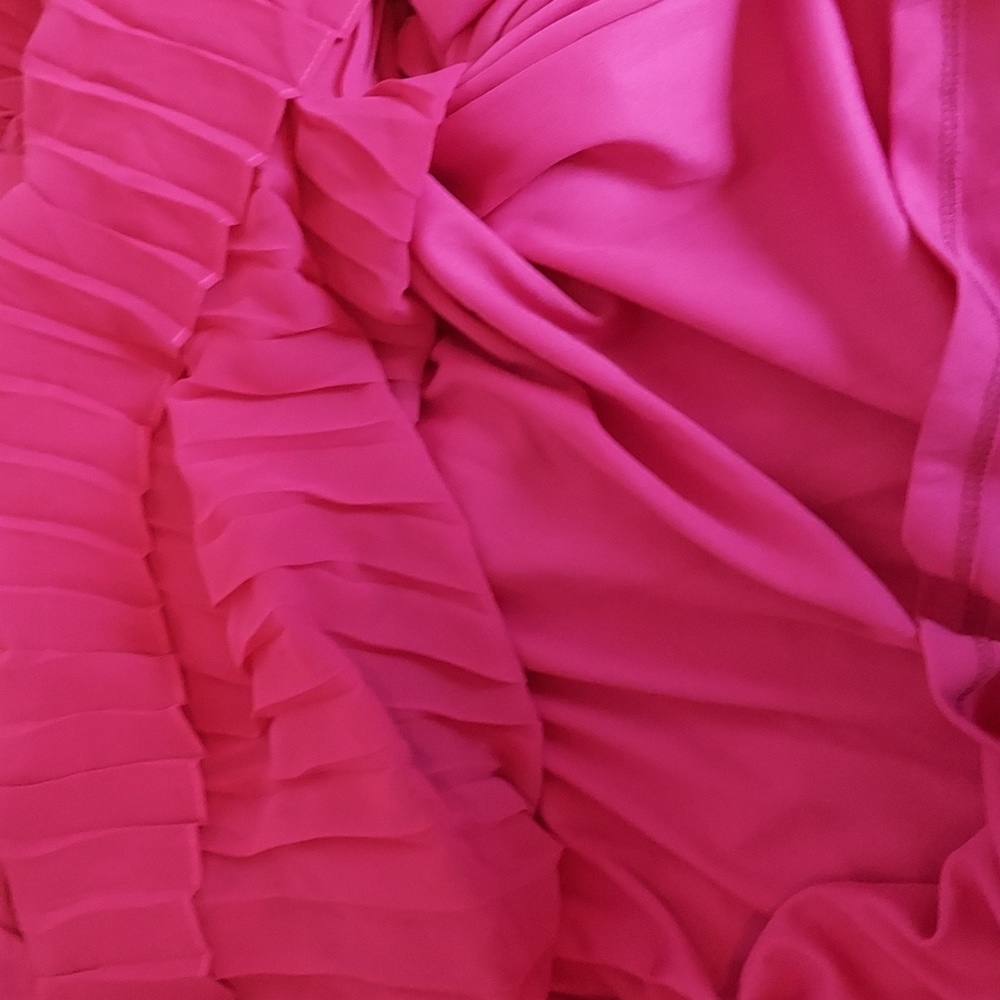 New Glamor Fuchsia Sleeveless Pleated Hem Dress - Picture 11 of 11